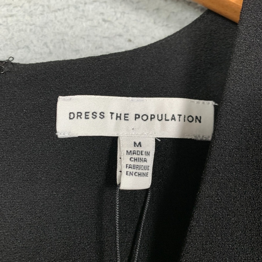 NWT Dress The Population Catalina Dress Size Medium Black Sleeveless Crepe $182 - Picture 4 of 13